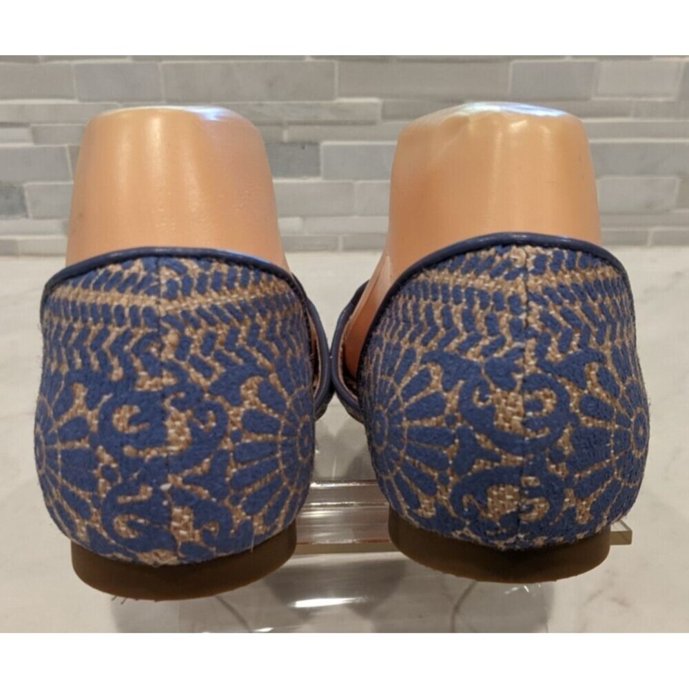 SOFT SURROUNDINGS Amelia D'orsay Medallion Blue/Gold Flats Shoes Size 6 - Picture 5 of 9